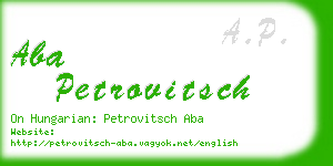 aba petrovitsch business card